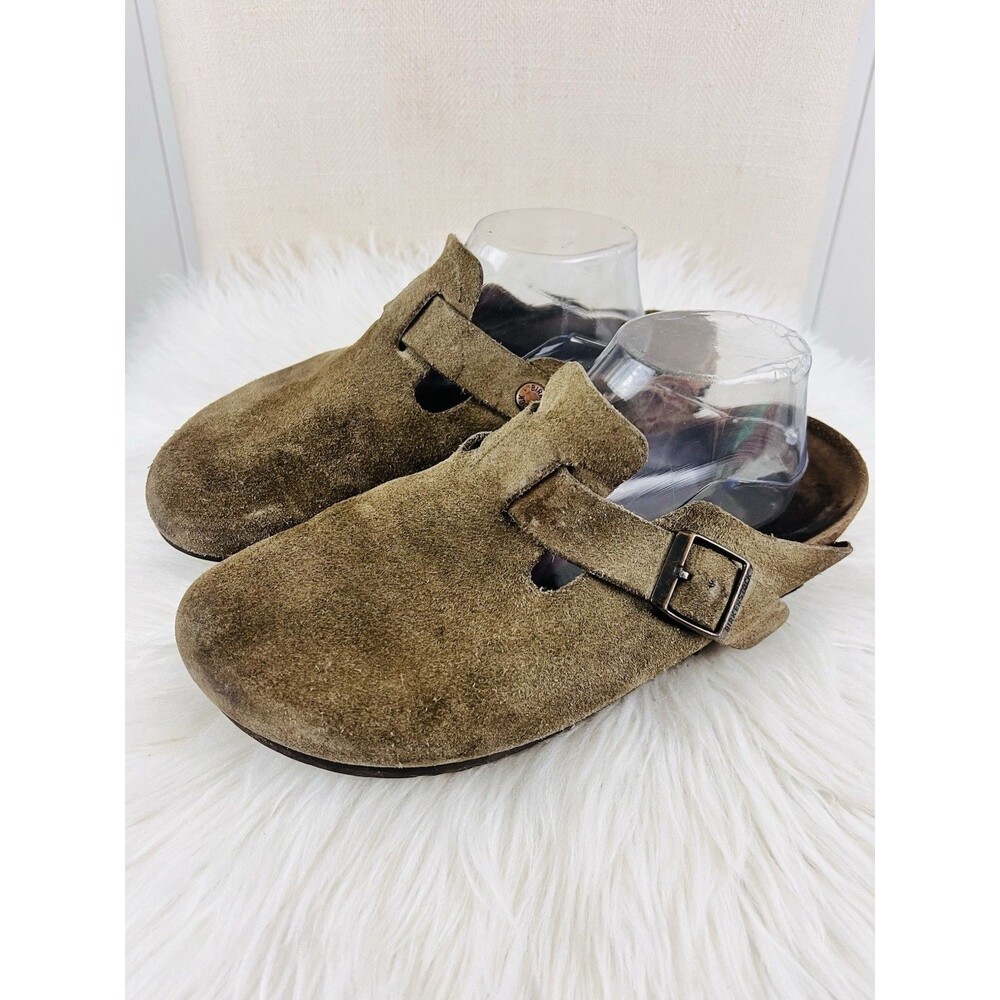 Birkenstock Boston Suede Leather Casual Clog Shoes Slip On Comfort EU41 US10
